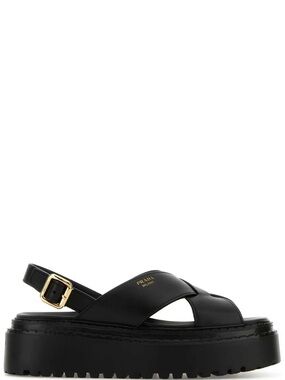 Prada Cross-cross Slingback Sandals